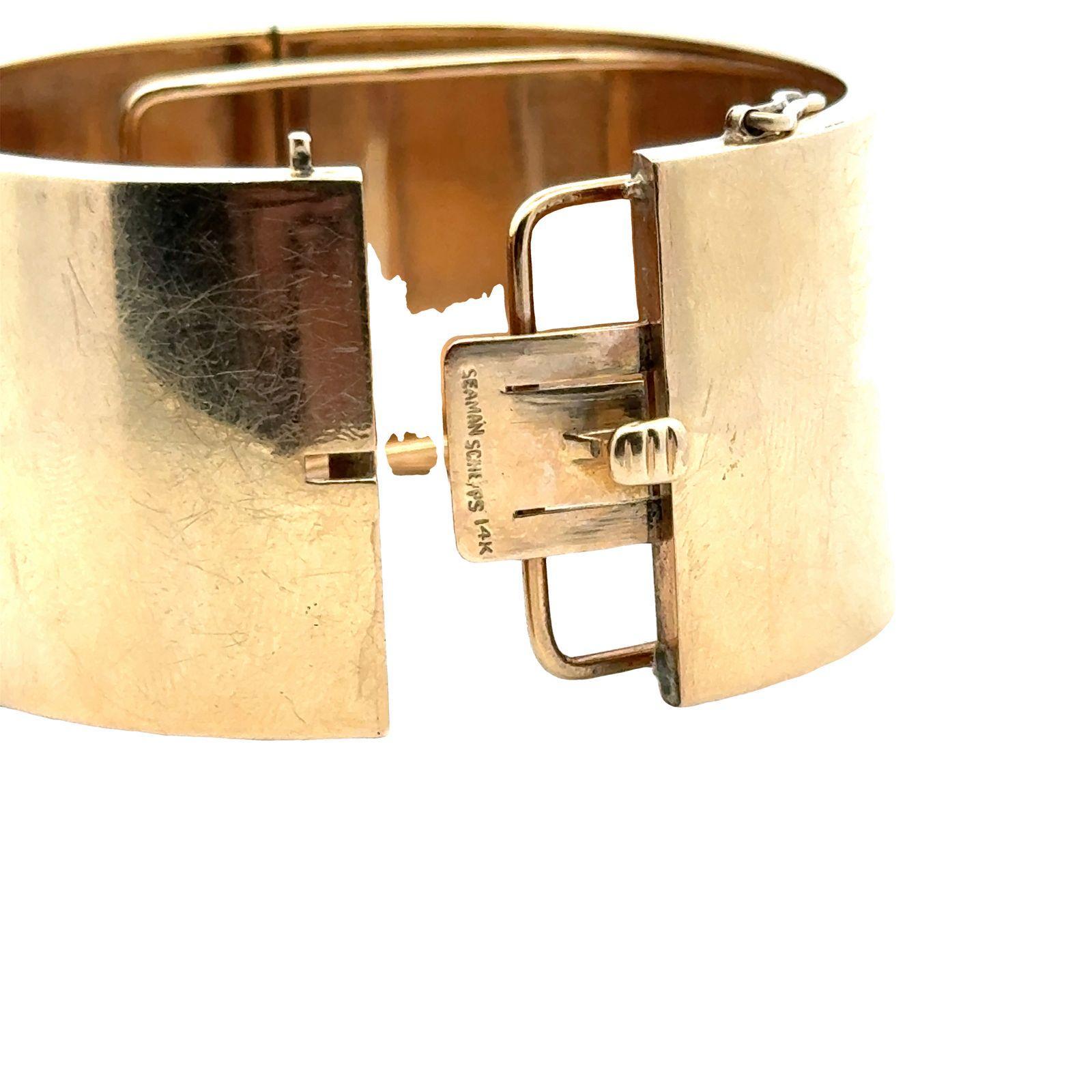Women's Seaman Schepps & Cartier Diamond Platinum Watch Yellow Gold Bangle Bracelet For Sale