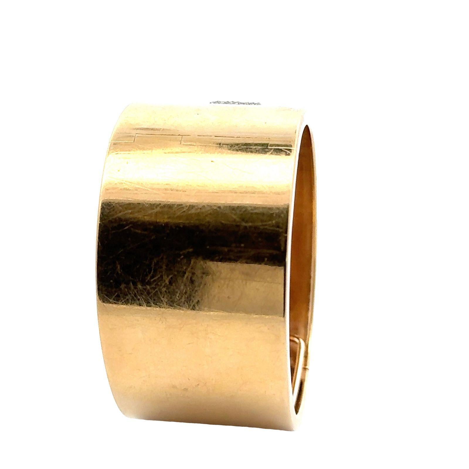 Seaman Schepps & Cartier, bracelet jonc en or jaune et platine avec diamants en vente 1