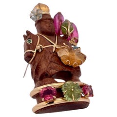 Seaman Schepps Chessman Brooch 18K