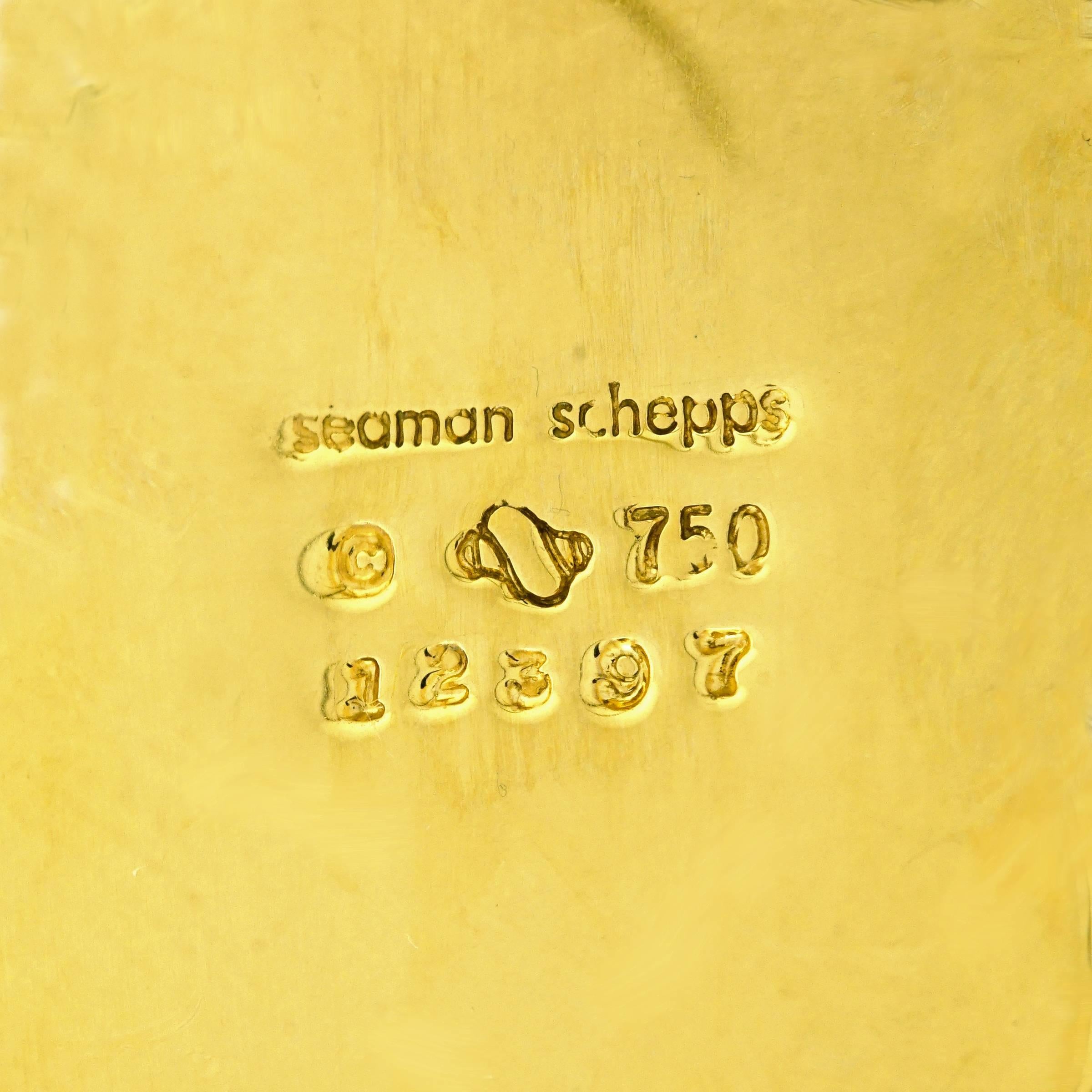 Seaman Schepps Chessman Gold Brooch In Excellent Condition In Litchfield, CT
