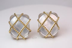 Seaman Schepps Clear Crystal Clip on Earrings