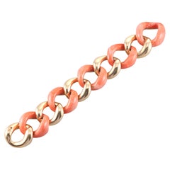 Vintage Seaman Schepps Coral Gold Link Bracelet