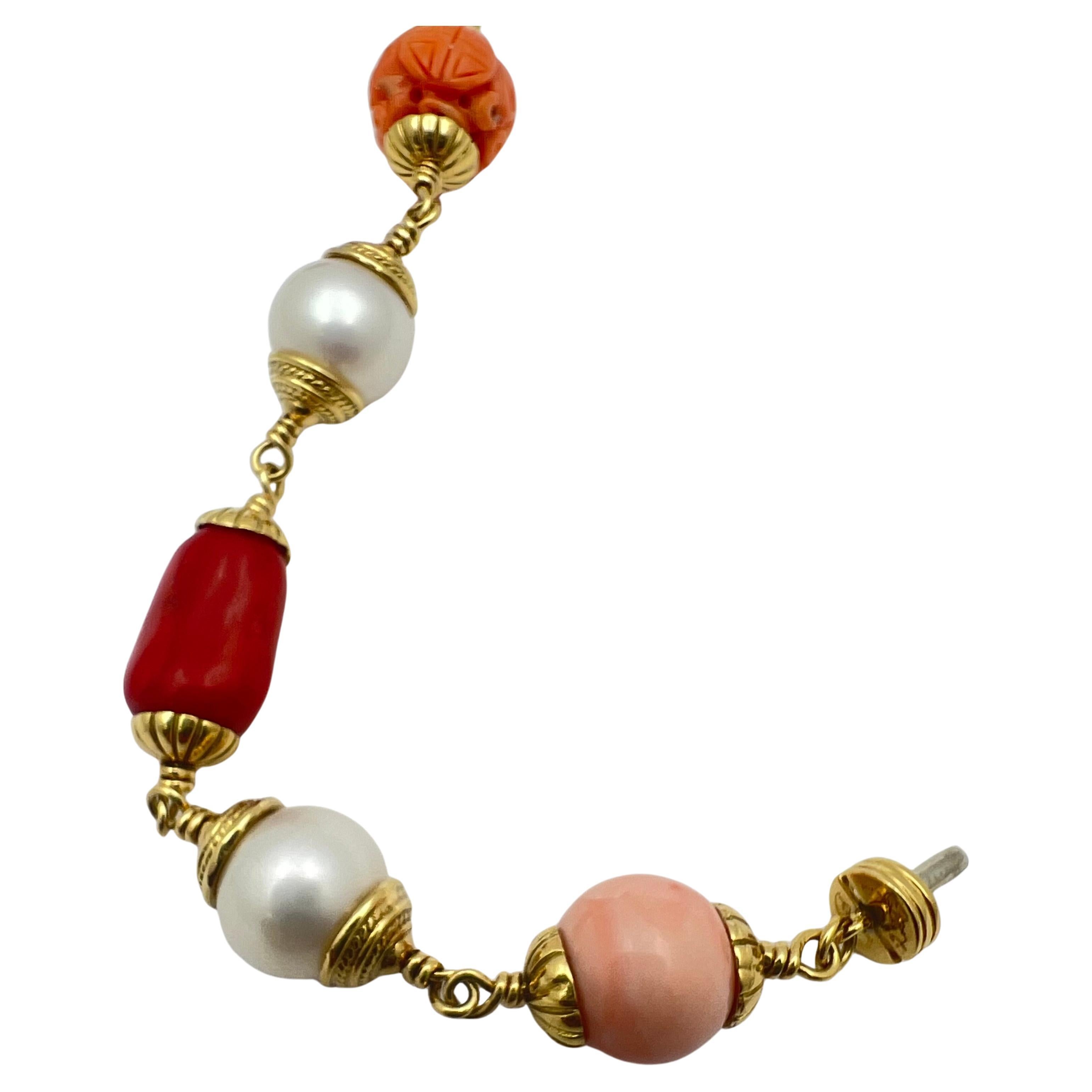 Seaman Schepps Korallen-Perlen-Barock-Perlen-Armband im Angebot 2