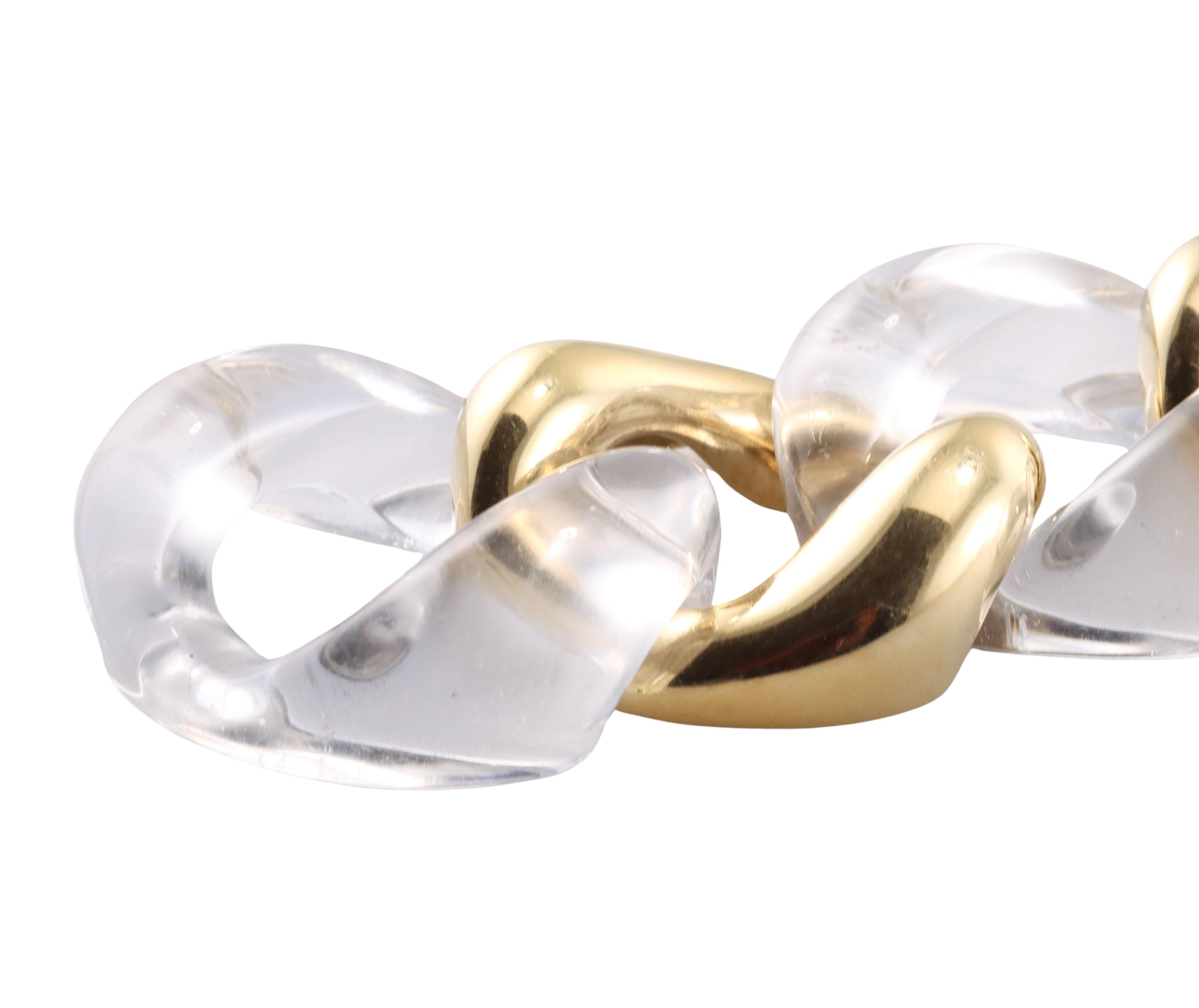 Seaman Schepps Kristall-Gold-Gliederarmband im Zustand „Hervorragend“ in New York, NY
