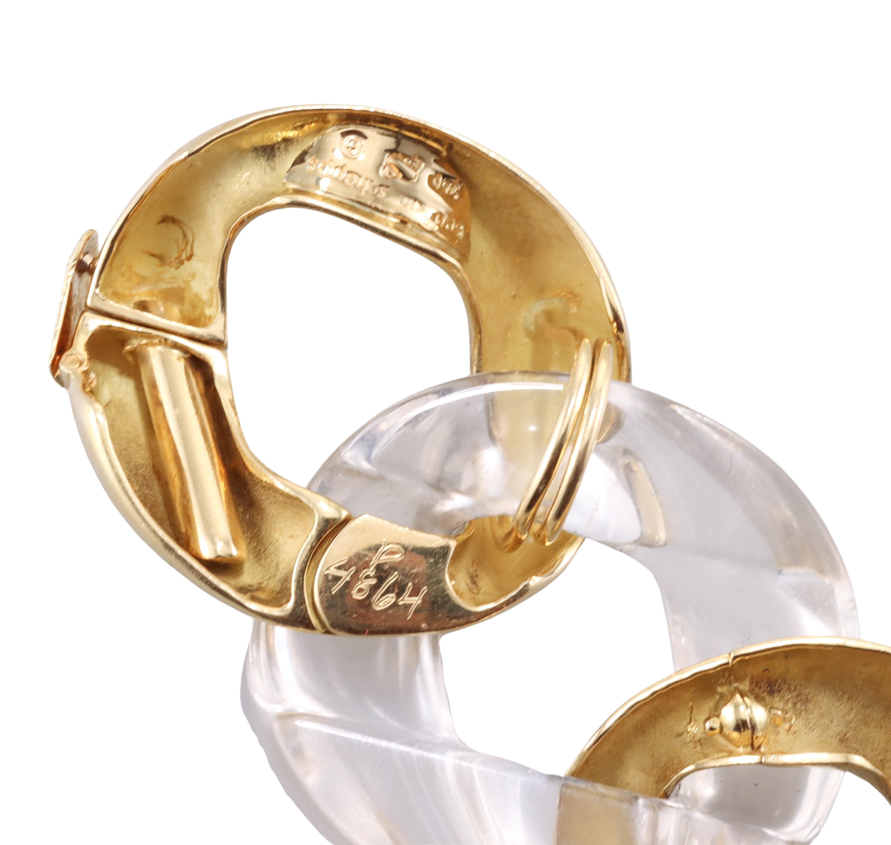 Women's Seaman Schepps Crystal Gold Link Bracelet For Sale