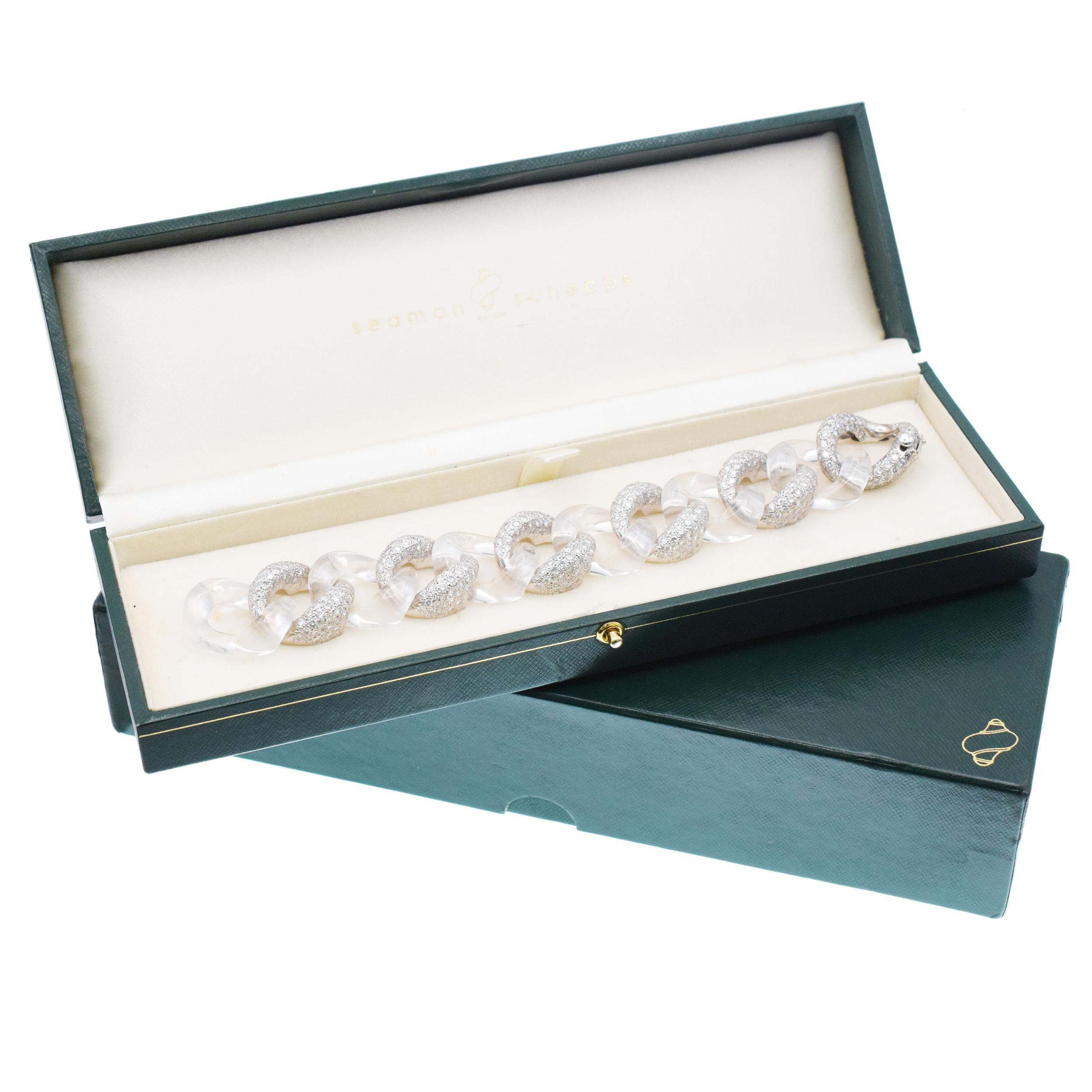 Artiste Seaman Schepps Bracelet en diamant et cristal de roche en vente