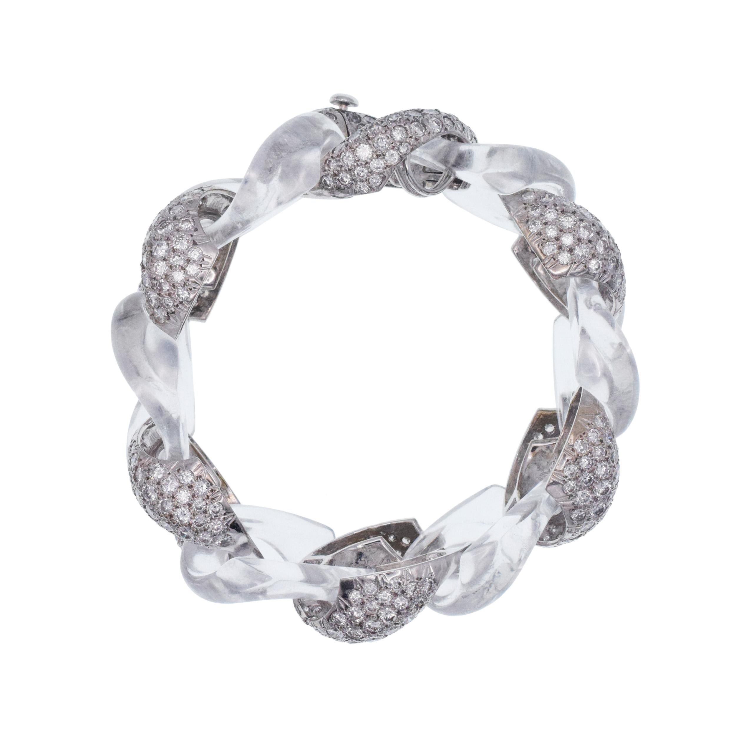 Seaman Schepps Bracelet en diamant et cristal de roche Excellent état - En vente à New York, NY