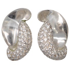 Seaman Schepps - Boucles d'oreilles demi-maillot en diamant et cristal de roche