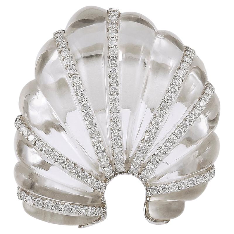 Seaman Schepps Broche en cristal et diamants en vente