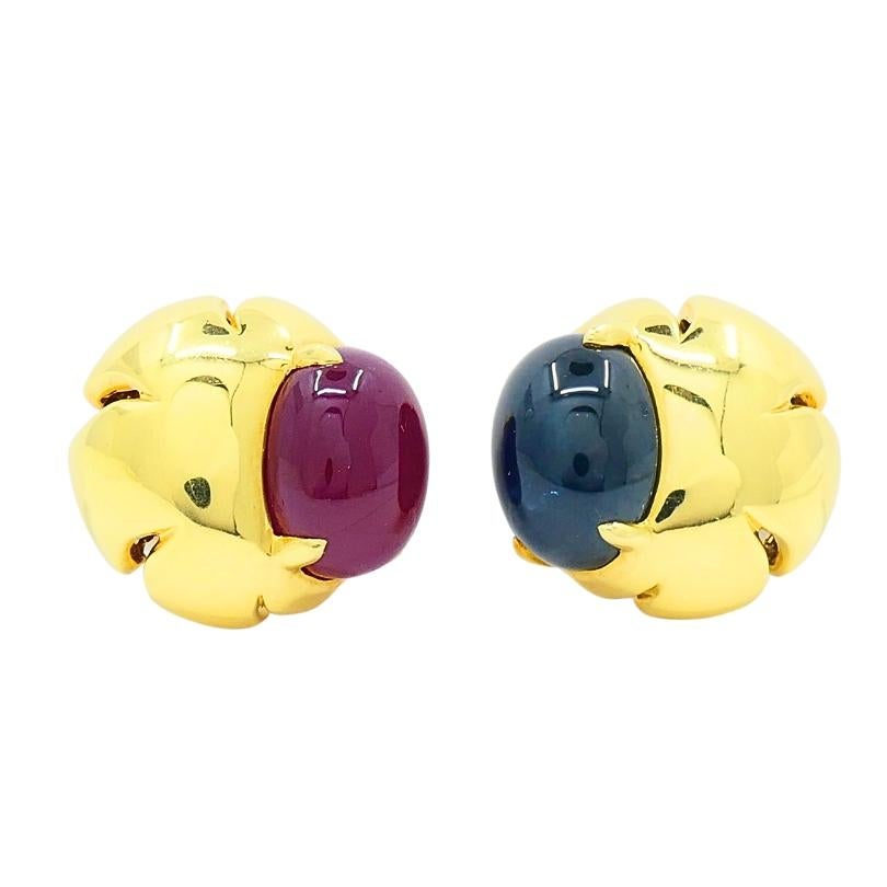 Seaman Schepps Earrings 18k Gold Gemstone (Cabochon) im Angebot