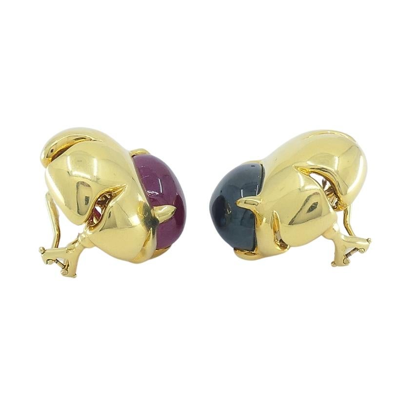 Seaman Schepps Earrings 18k Gold Gemstone im Zustand „Hervorragend“ im Angebot in Beverly Hills, CA