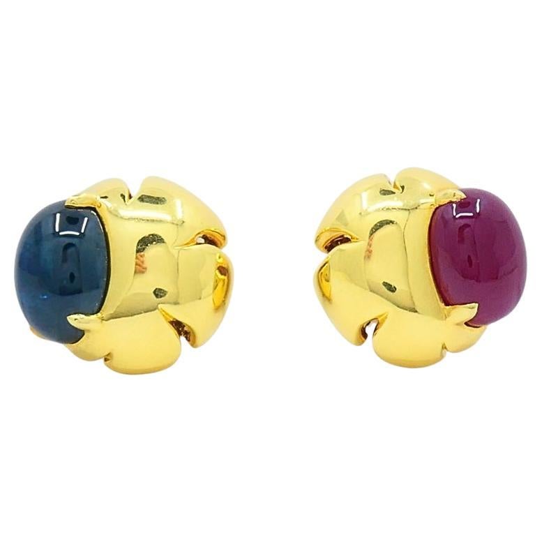 Seaman Schepps Earrings 18k Gold Gemstone