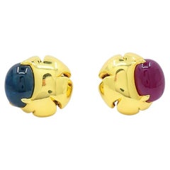 Seaman Schepps Earrings 18k Gold Gemstone