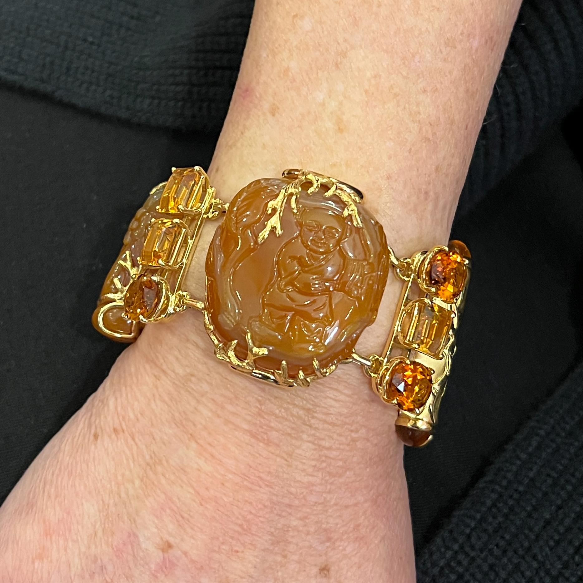 SEAMAN SCHEPPS Gold, Carnelian and Citrine Bracelet In Excellent Condition In New York, NY