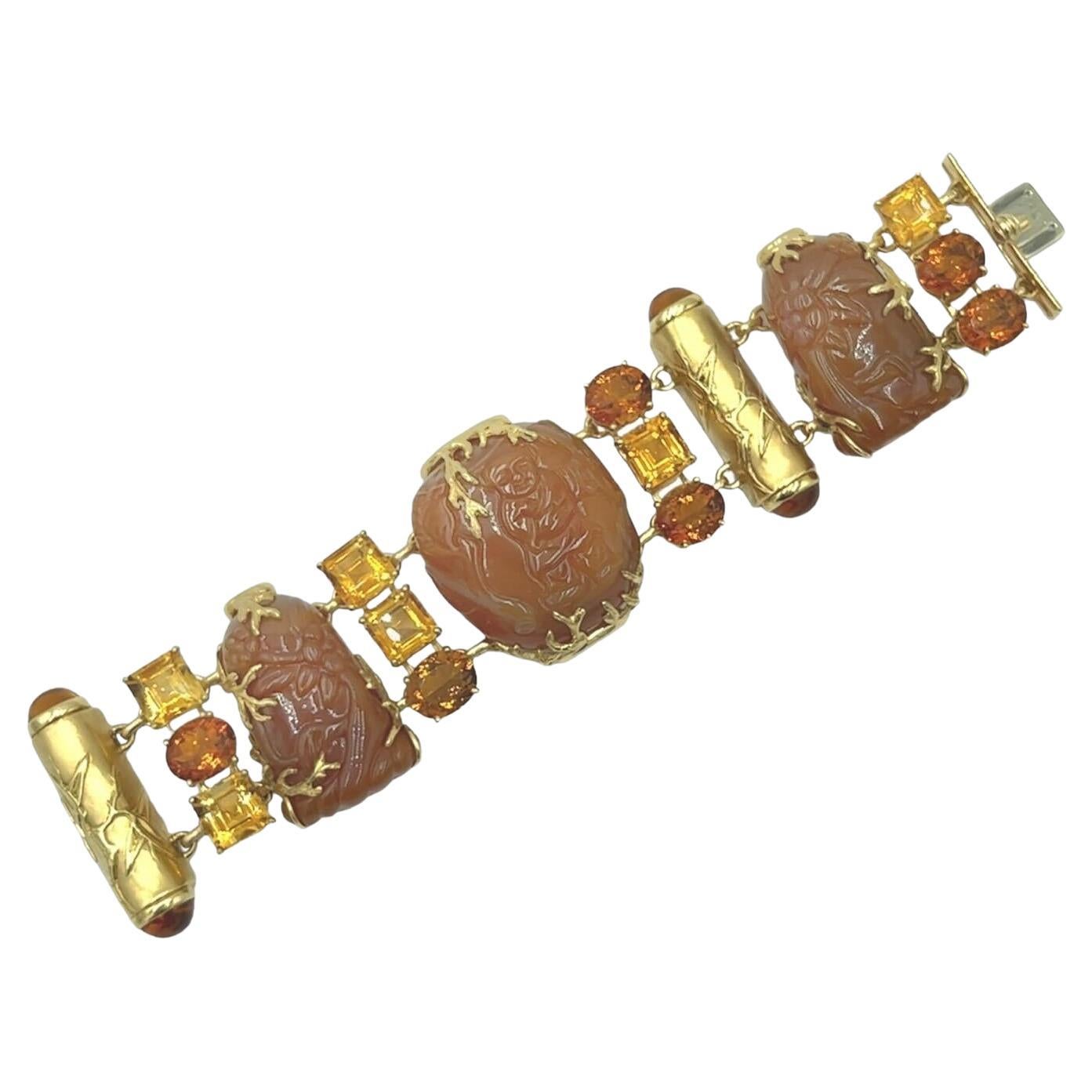 SEAMAN SCHEPPS Gold, Carnelian and Citrine Bracelet