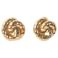 Vintage Seaman Schepps Gold Swirl Earrings