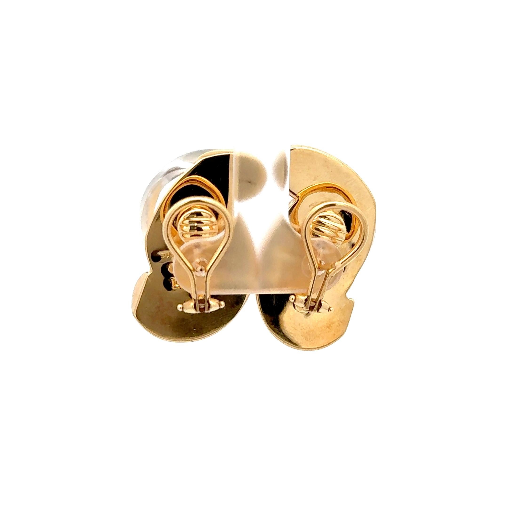 Pendientes Seaman Schepps Half Link Cristal de Roca Oro Amarillo de 18 K en venta 1