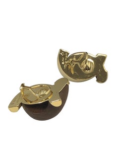 Seaman Schepps Iconic Wood and Yellow Gold earrings