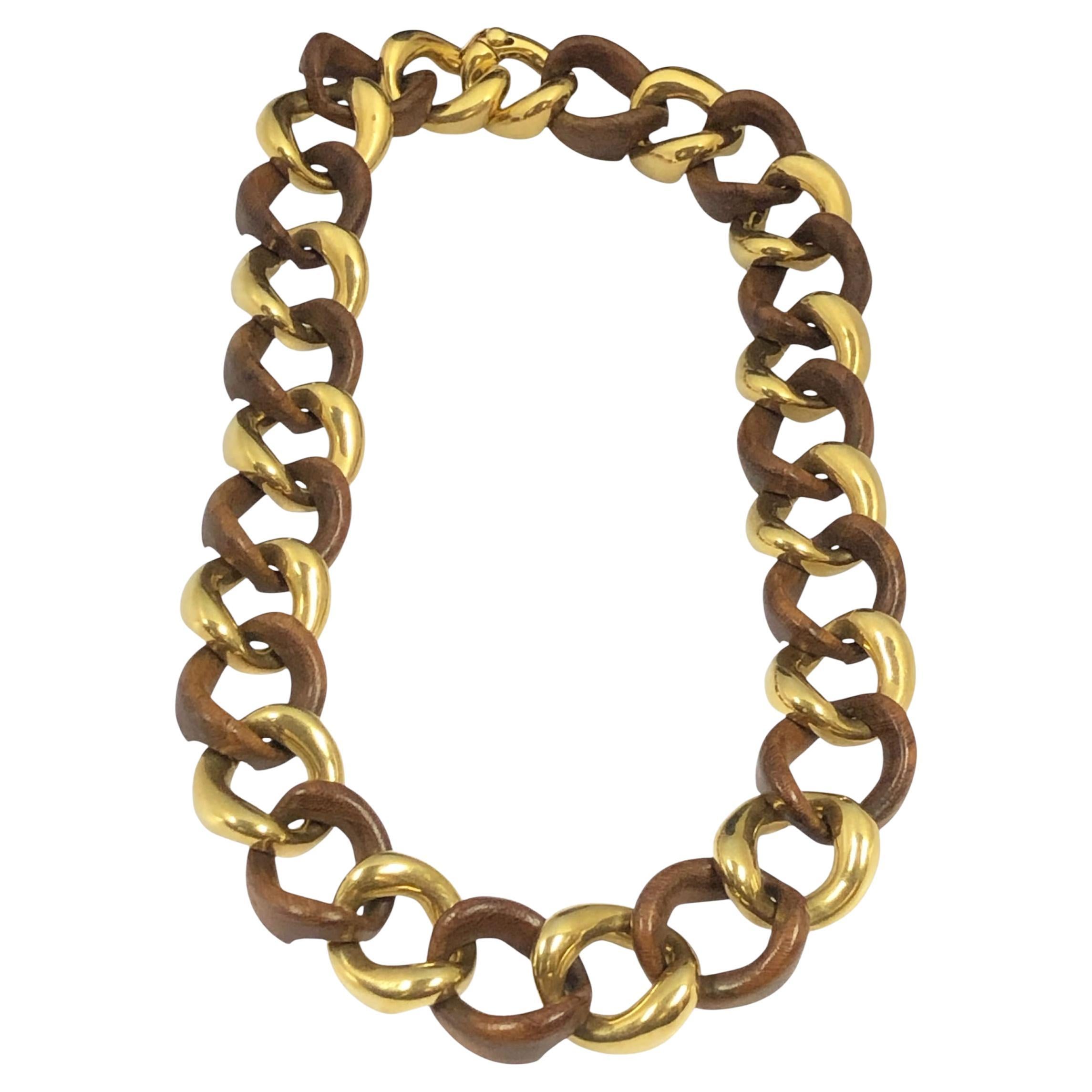 Collana Iconic in oro giallo e legno d'ebano di Seaman Schepps