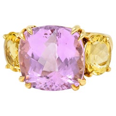 Seaman Schepps Kunzite Topaz 18 Karat Yellow Gold Cocktail Ring