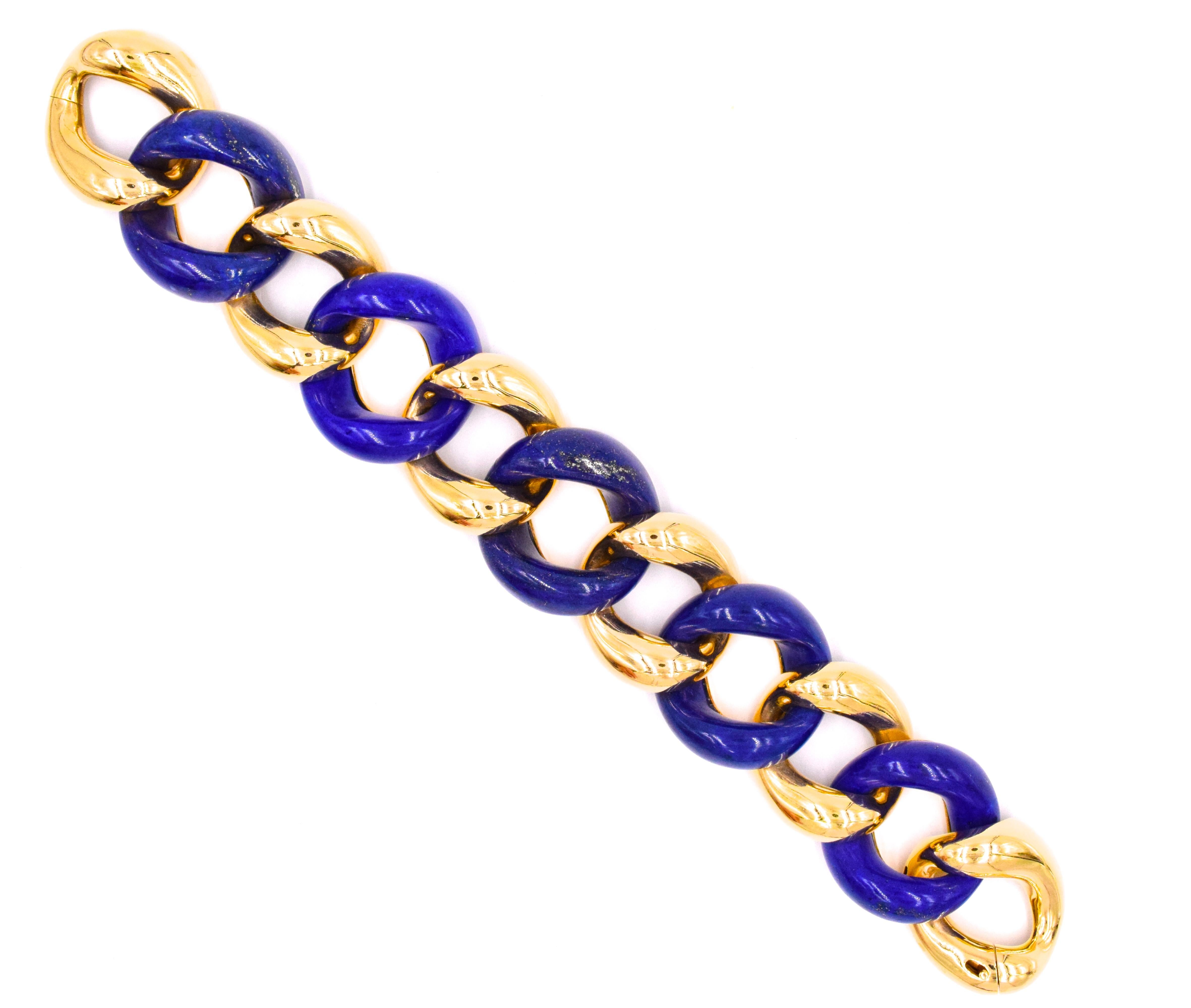 Seaman Schepps Lapis Lazuli and Gold Bracelet In Excellent Condition In New York, NY