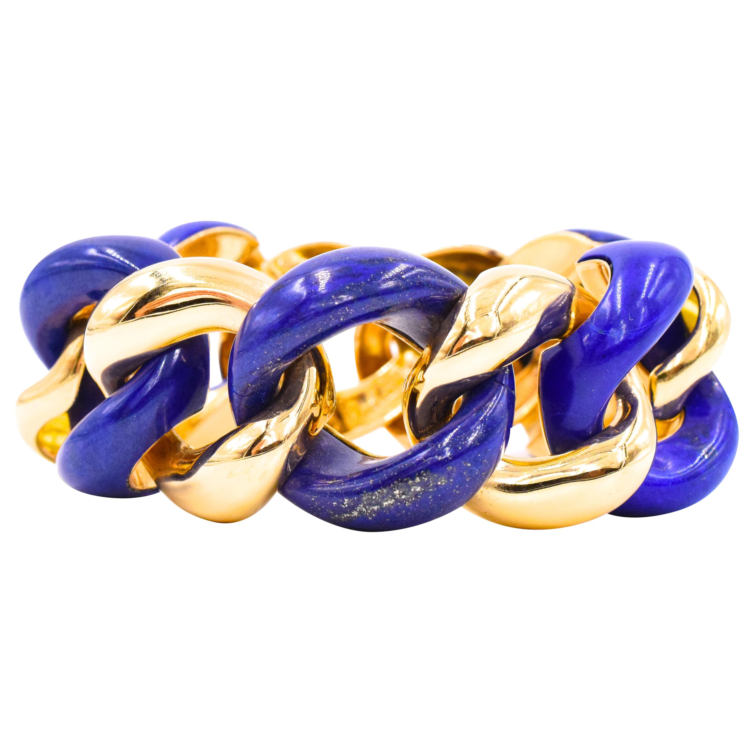 Seaman Schepps Lapis Lazuli and Gold Bracelet