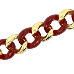 SEAMAN SCHEPPS Large Gold Carnelian Link Bracelet