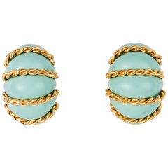 Seaman Schepps Large Turquoise Shrimp Earrings