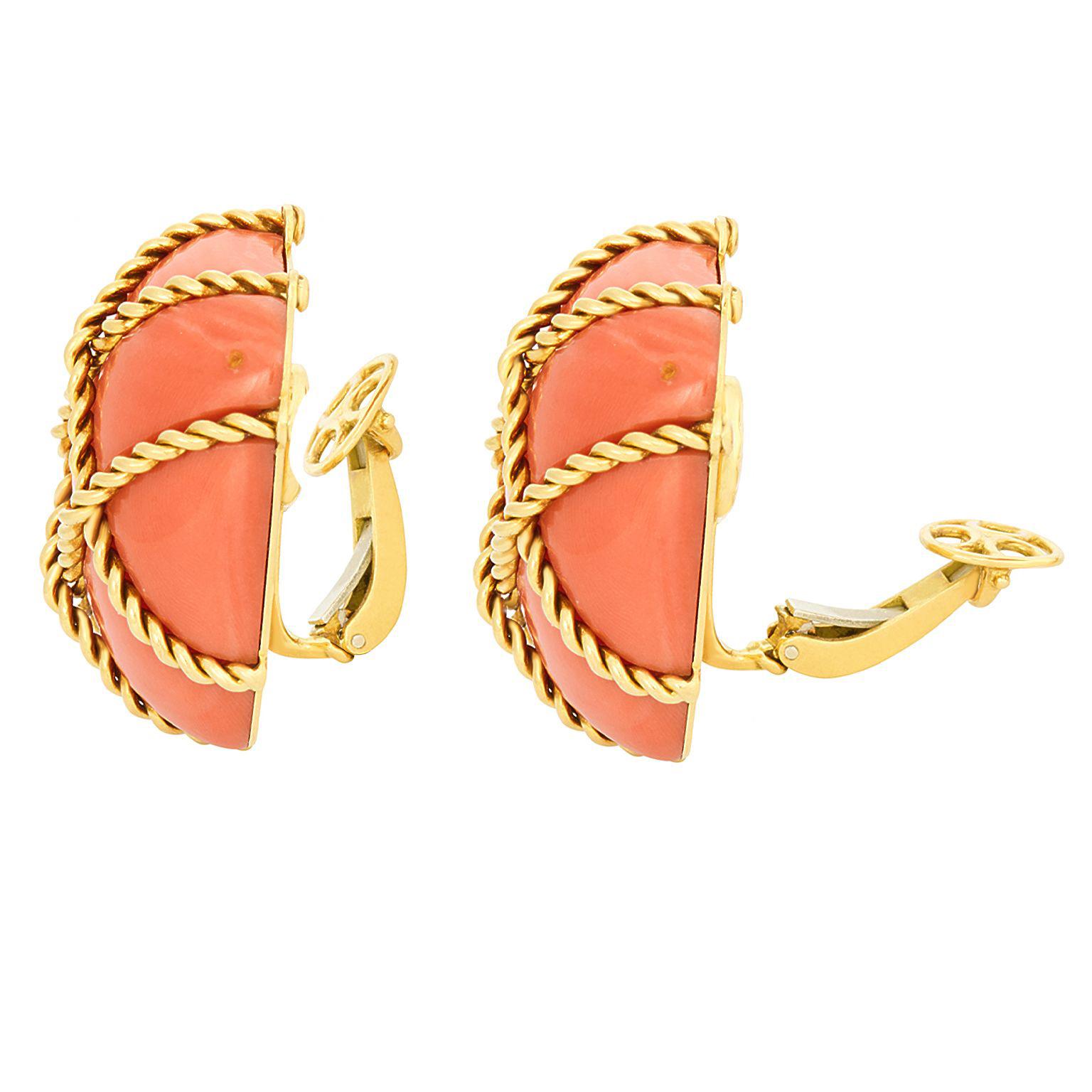 Seaman Schepps Monumental Coral Cage Earrings For Sale 4