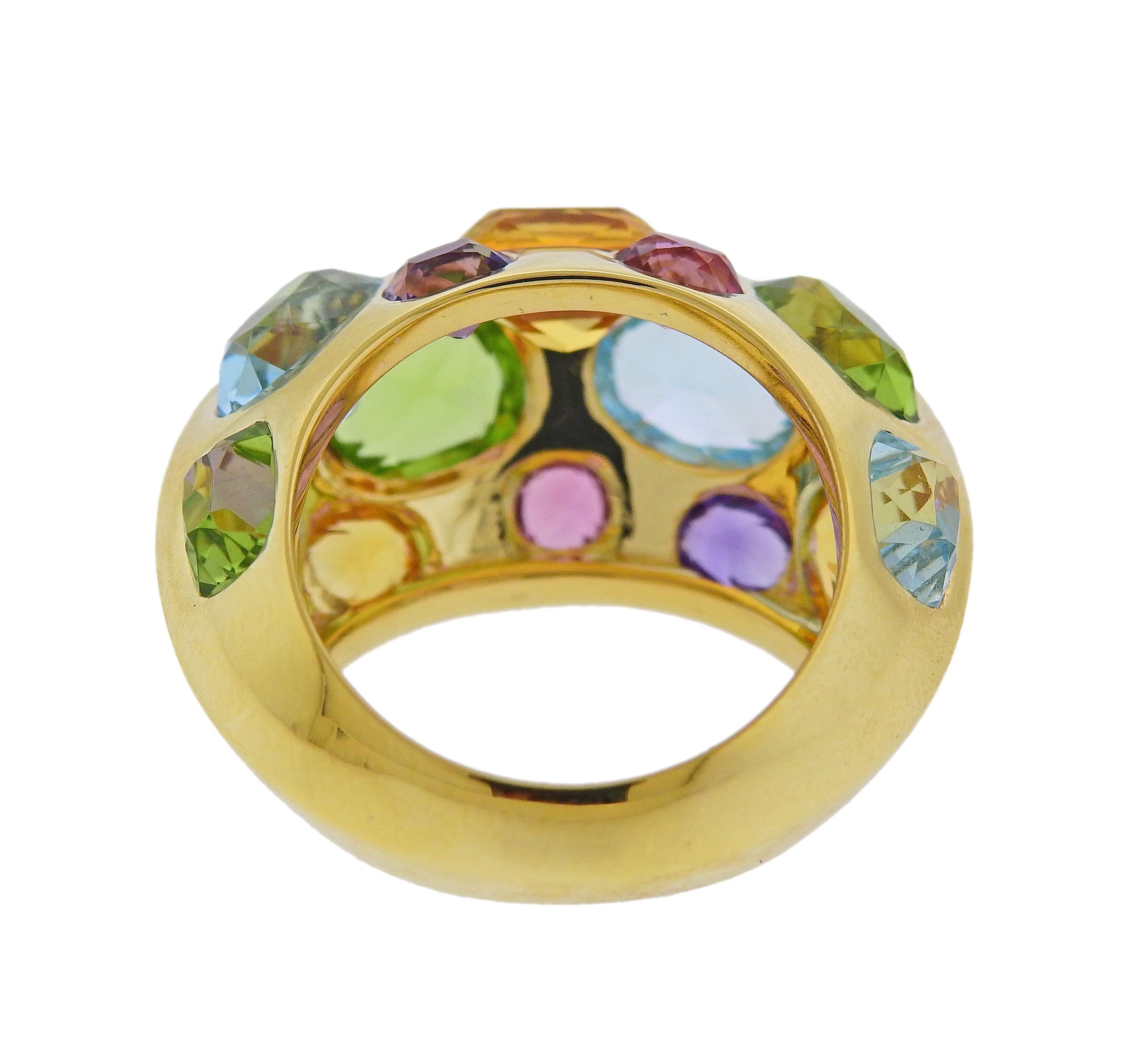 Women's Seaman Schepps Multi-Color Gemstone Gold Ring