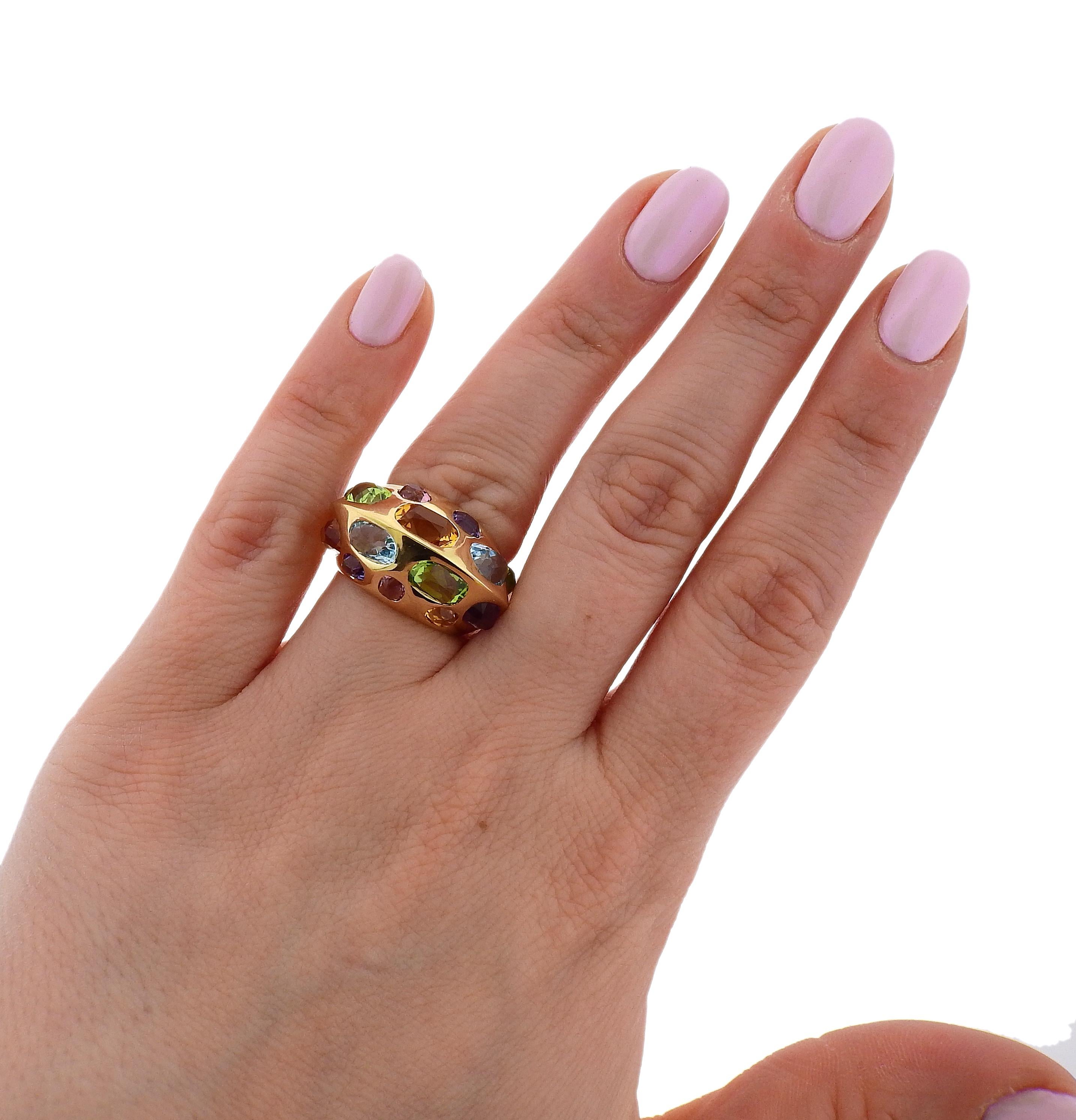 Seaman Schepps Multi-Color Gemstone Gold Ring 1