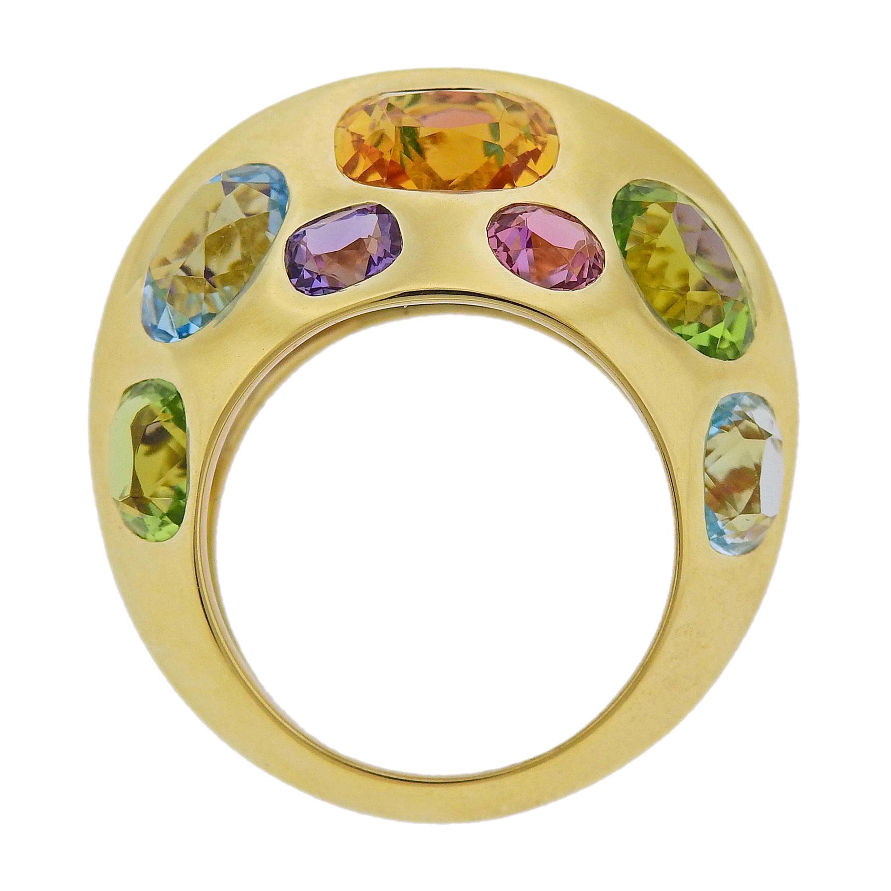 Seaman Schepps Multi-Color Gemstone Gold Ring