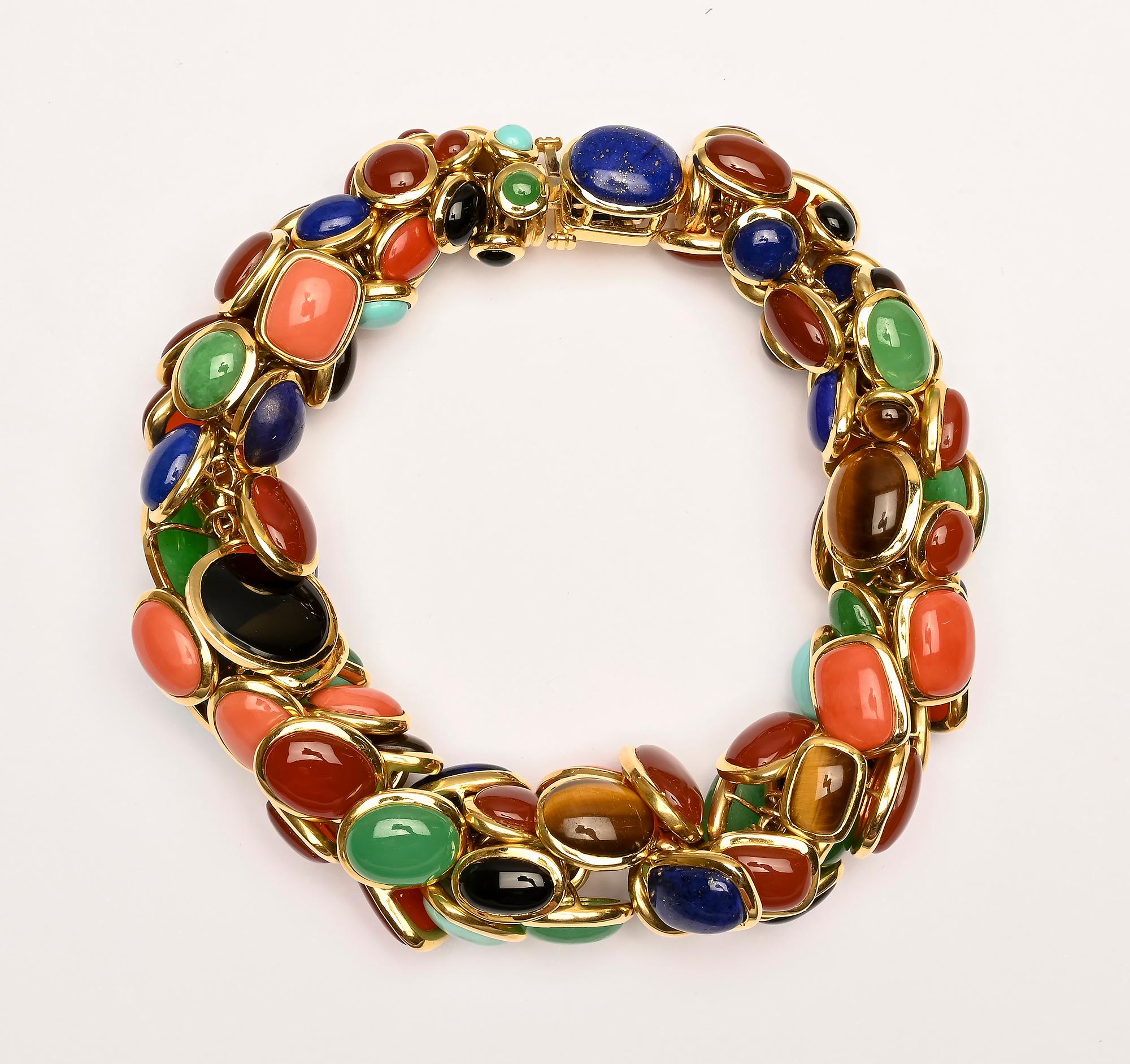 Contemporary Seaman Schepps Multistone Bracelet For Sale