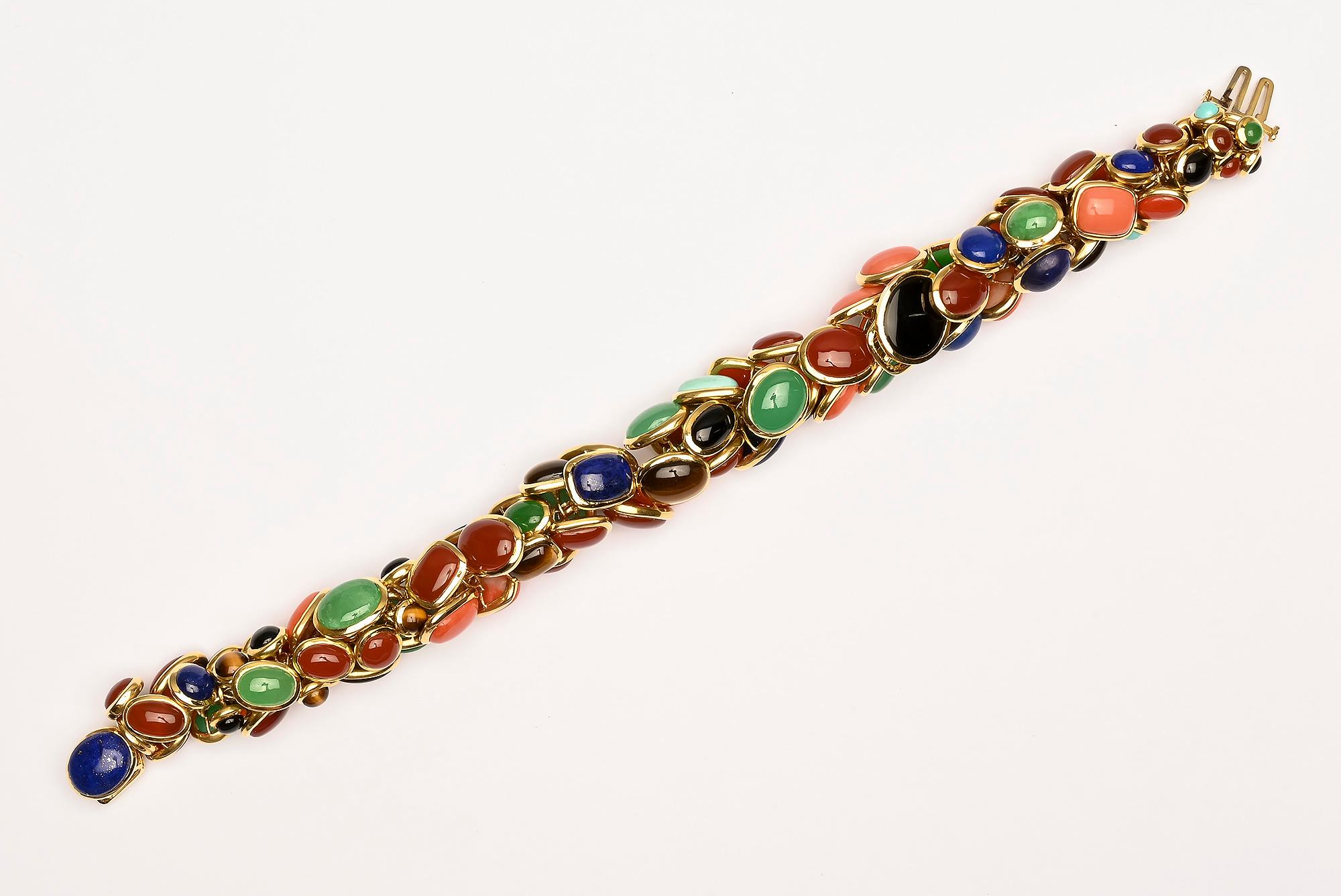 Seaman Schepps Multistone Bracelet In Excellent Condition For Sale In Darnestown, MD