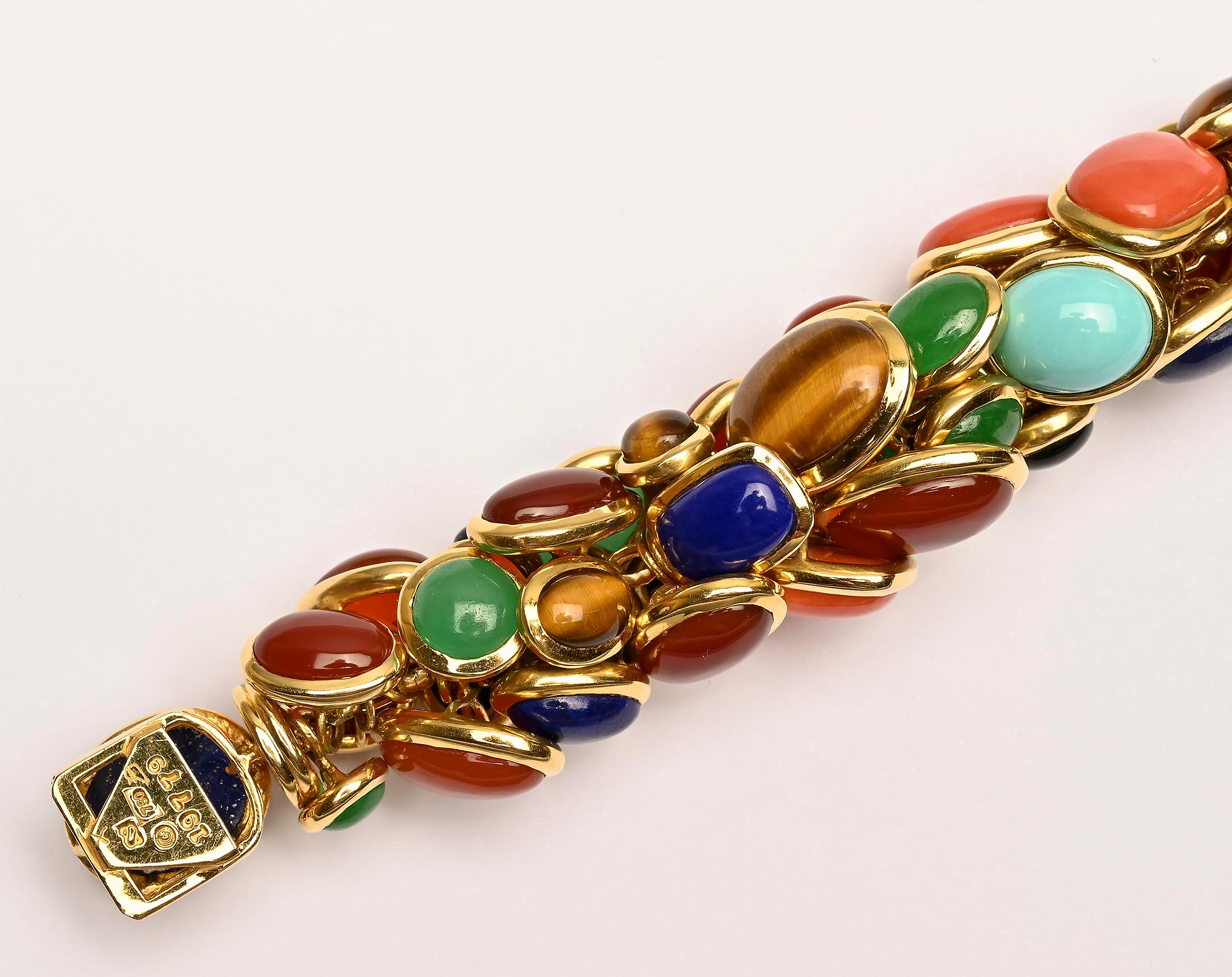 Women's or Men's Seaman Schepps Multistone Bracelet For Sale