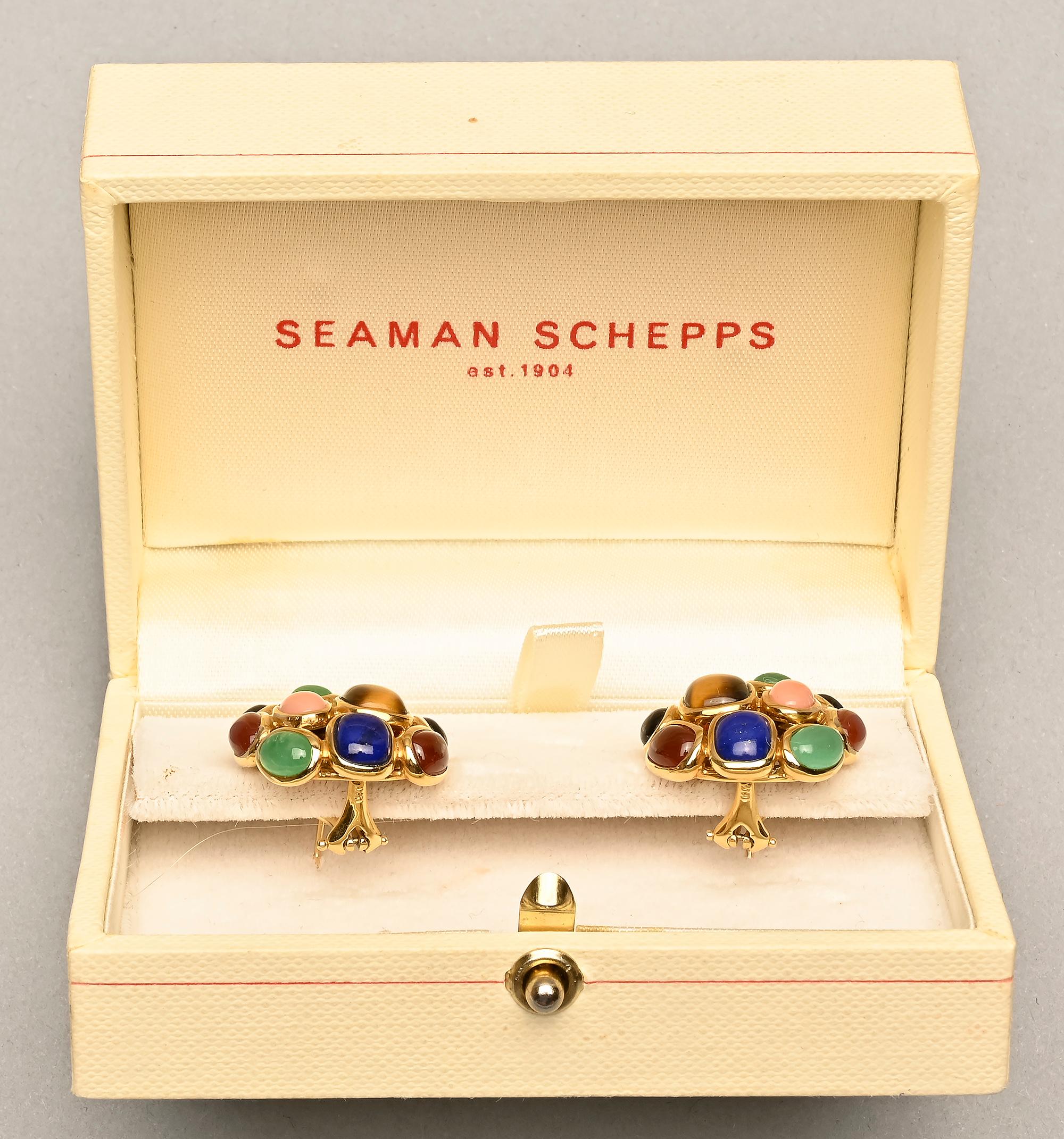 Contemporary Seaman Schepps Multistone Earrings