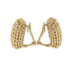 Seaman Schepps Nantucket Cushion Gold Earrings