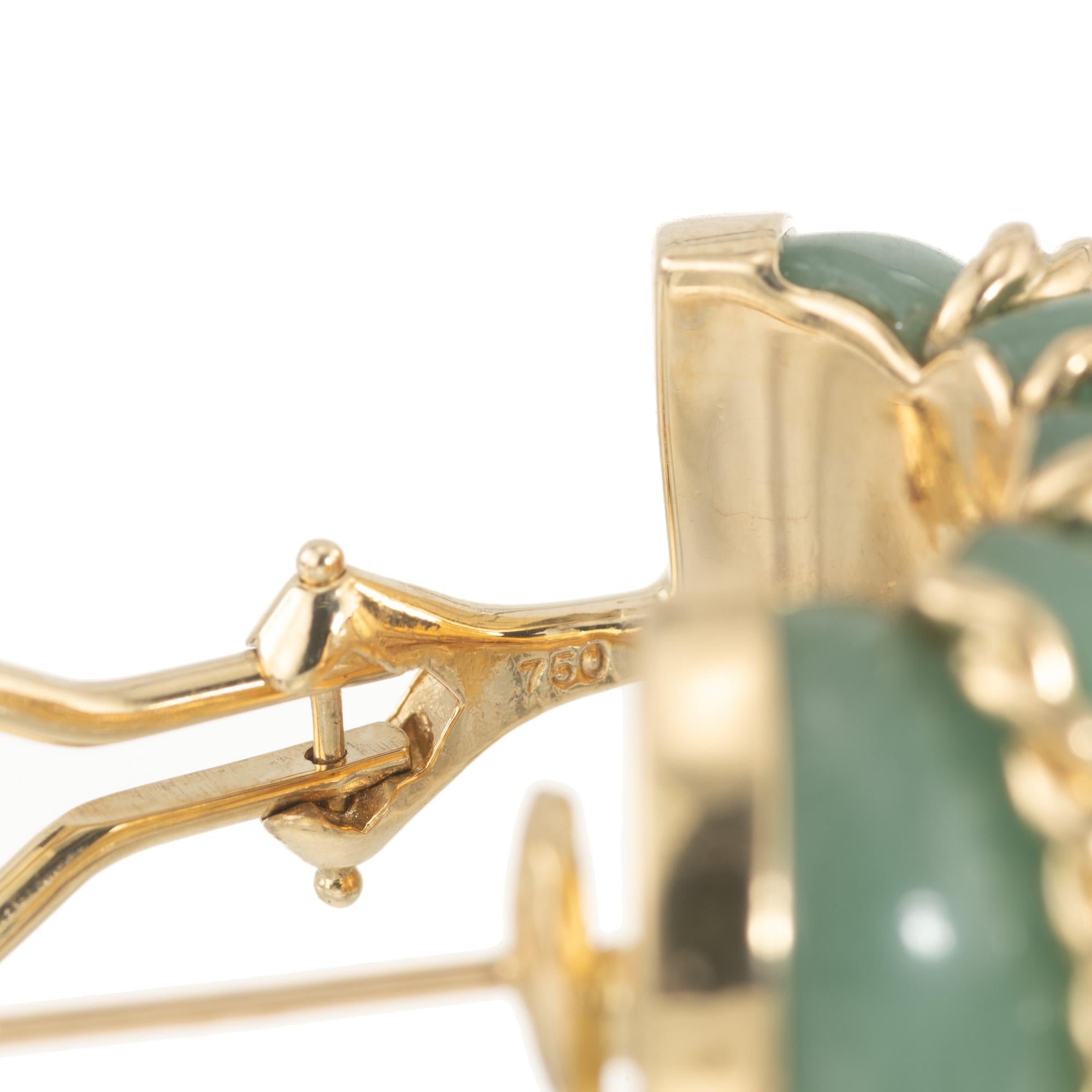 Women's Seaman Schepps Nephrite Jade Yellow Gold Earrings
