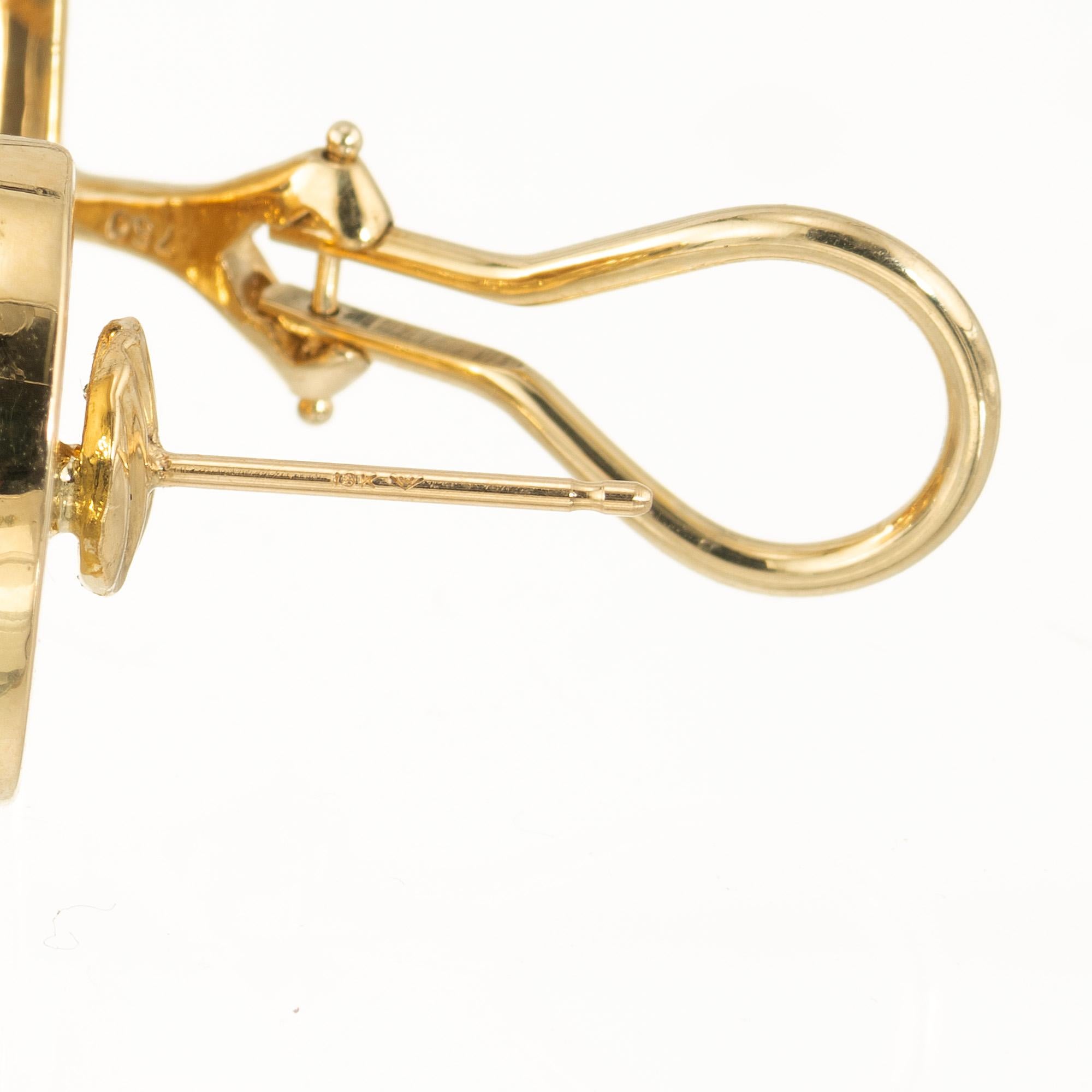 Seaman Schepps Nephrite Jade Yellow Gold Earrings 1