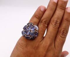 Seaman Schepps New York Cocktail Ring in 18Kt Gold with 54.30 Cts in Sapphires