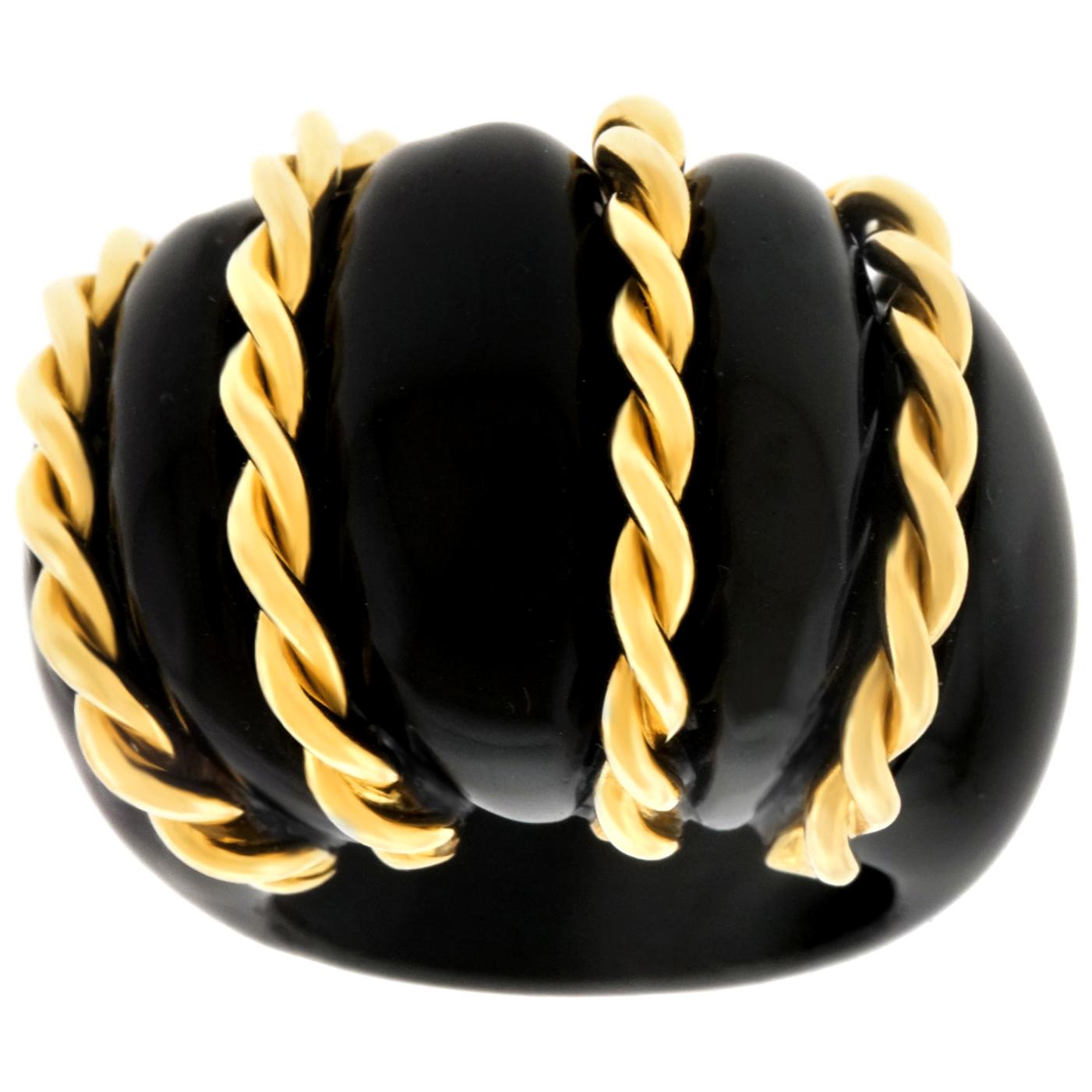 Seaman Schepps Onyx and Gold Ring