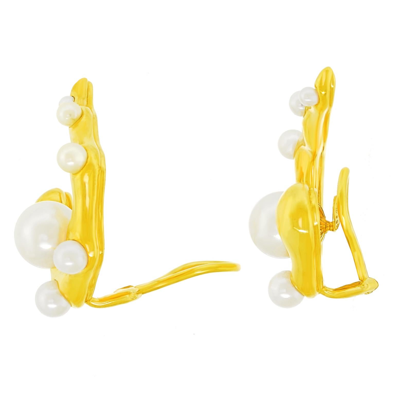 Seaman Schepps Pearl Earrings For Sale 2