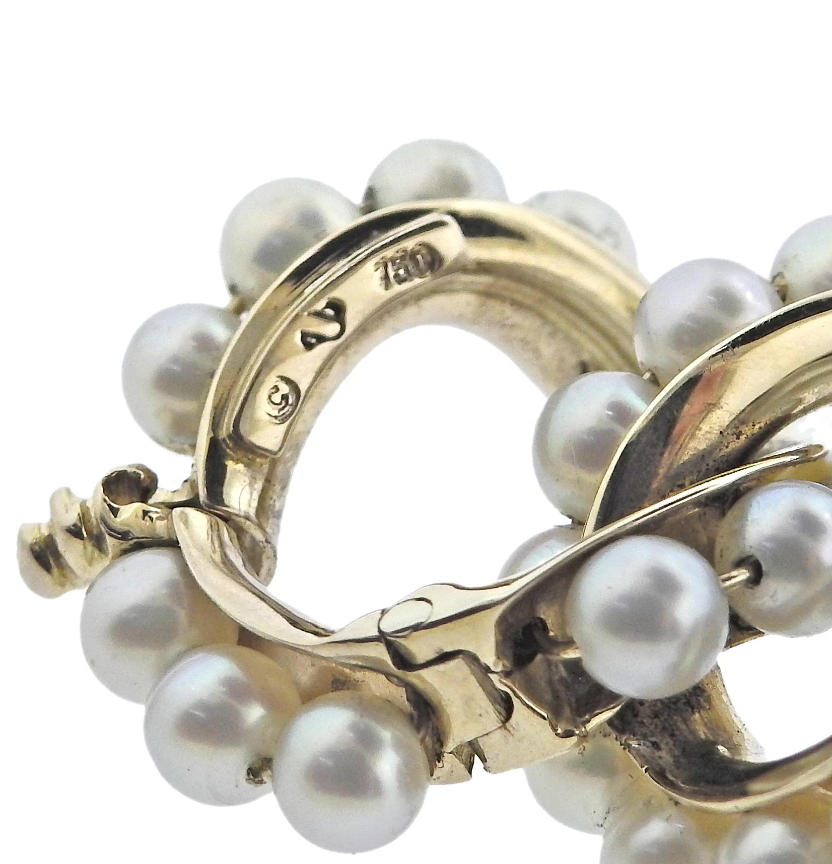 Seaman Schepps Pearl Gold Link Bracelet In Excellent Condition For Sale In Lambertville, NJ