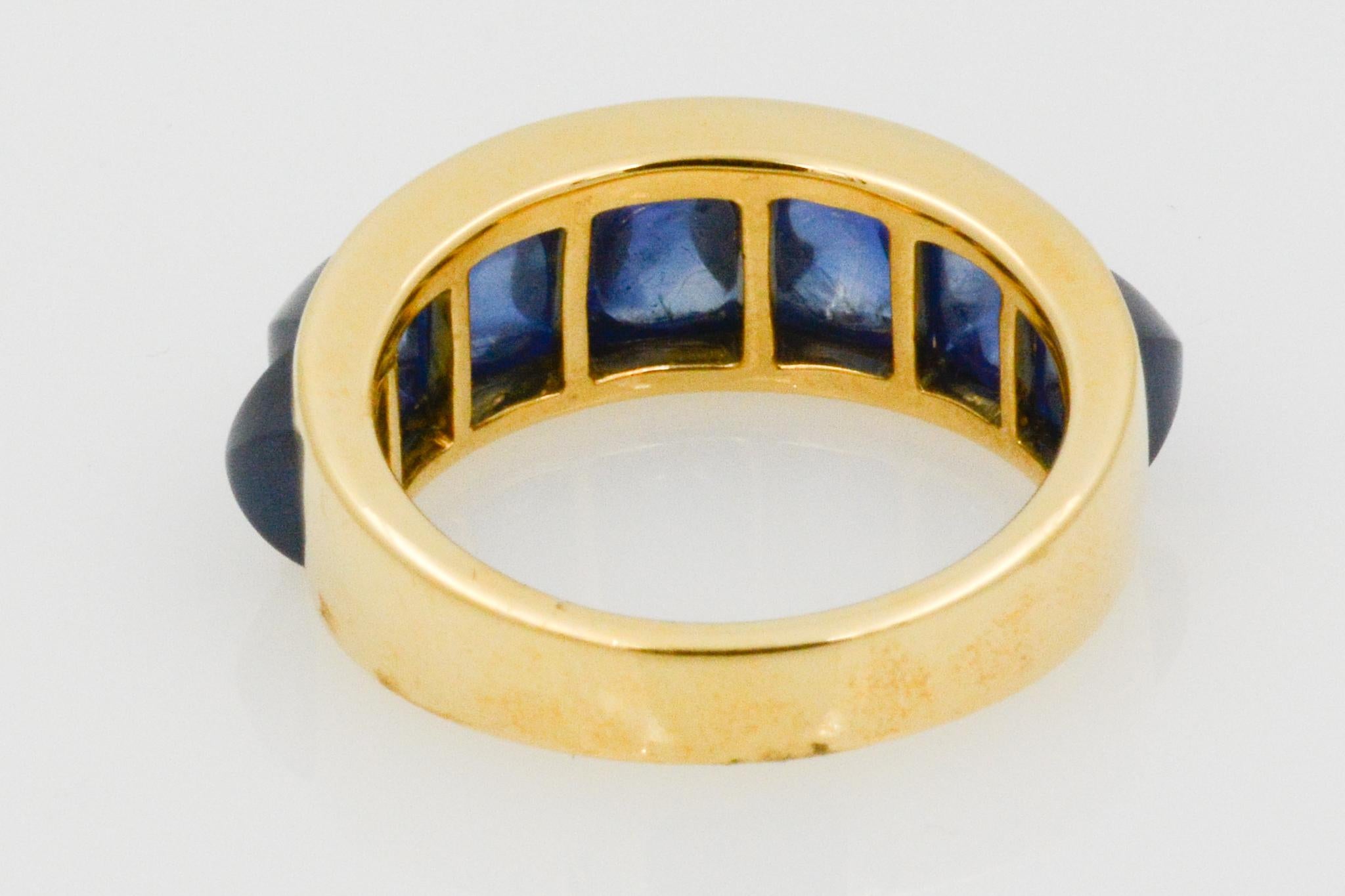 Seaman Schepps Portofino Blue Sapphire 18 Karat Yellow Gold Ring In New Condition In Dallas, TX