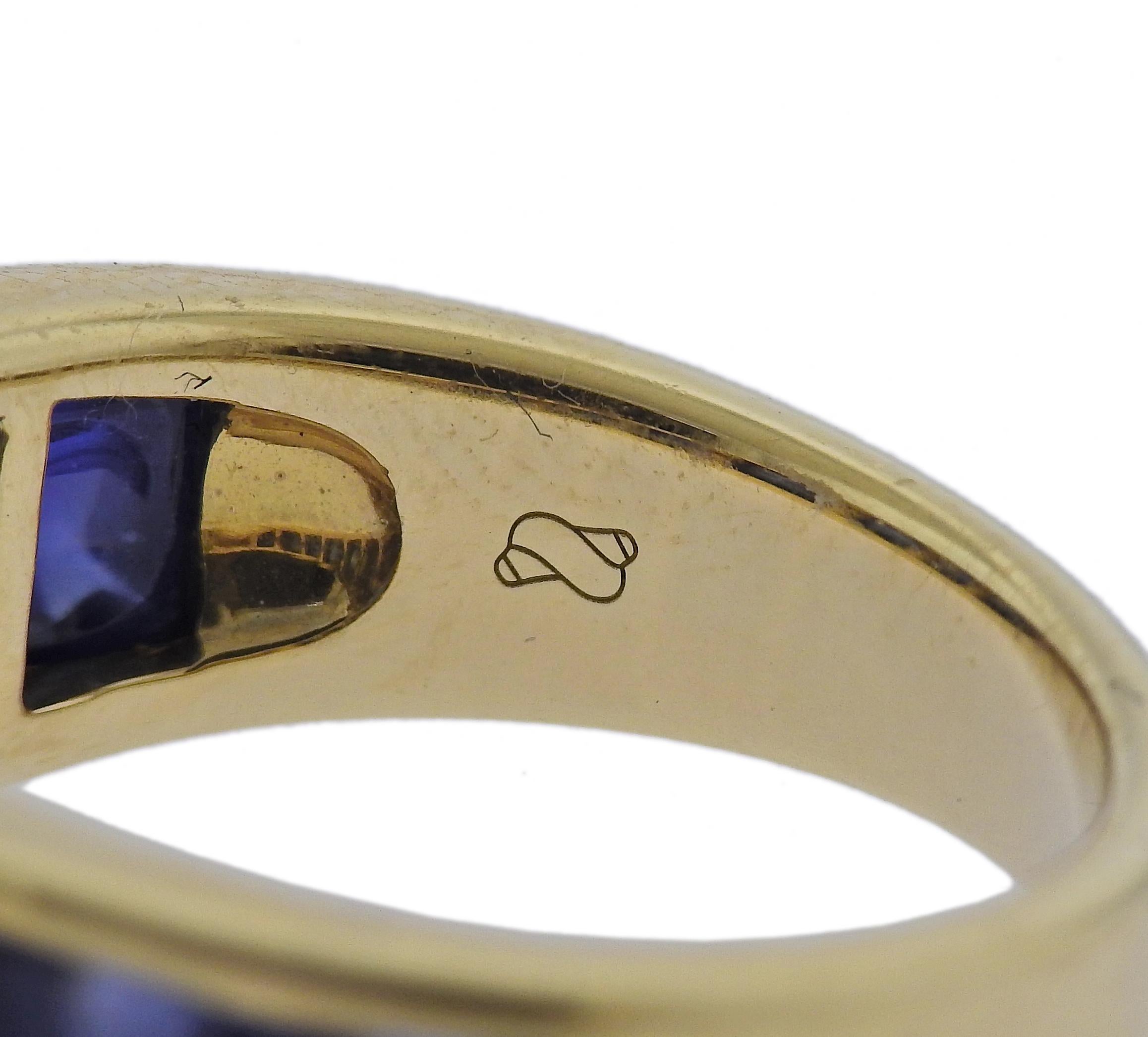 Sugarloaf Cabochon Seaman Schepps Portofino Blue Sapphire Gold Ring For Sale