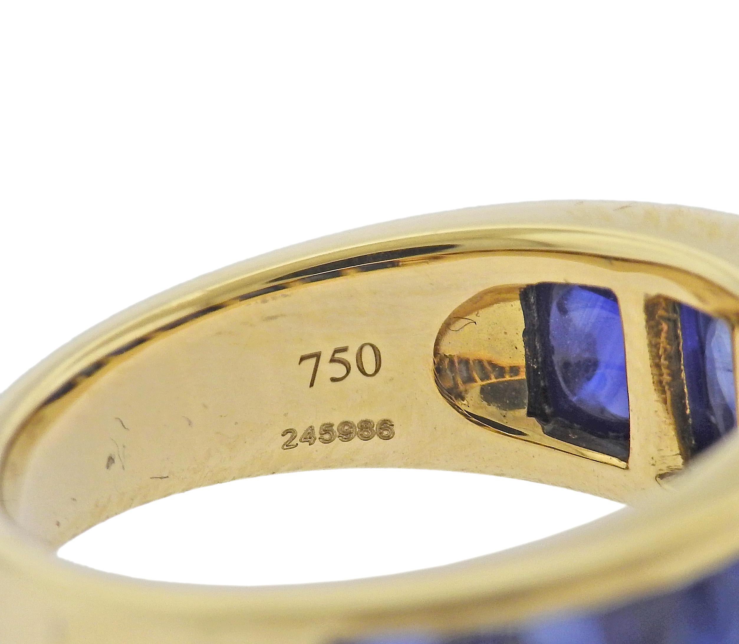 Seaman Schepps Portofino Blue Sapphire Gold Ring In New Condition For Sale In Lambertville, NJ