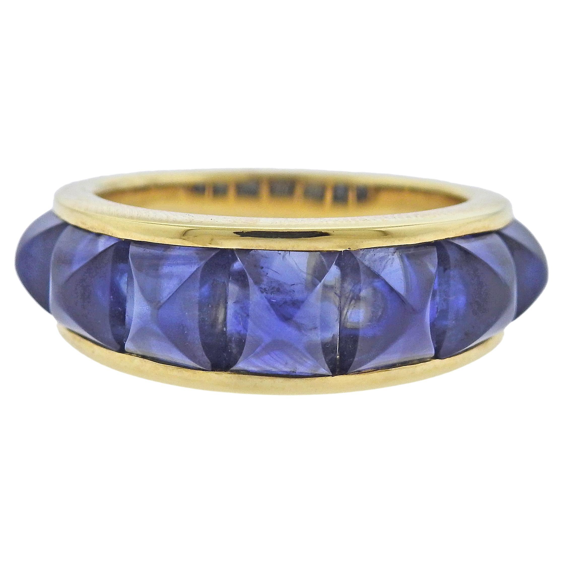 Seaman Schepps Portofino Blue Sapphire Gold Ring For Sale