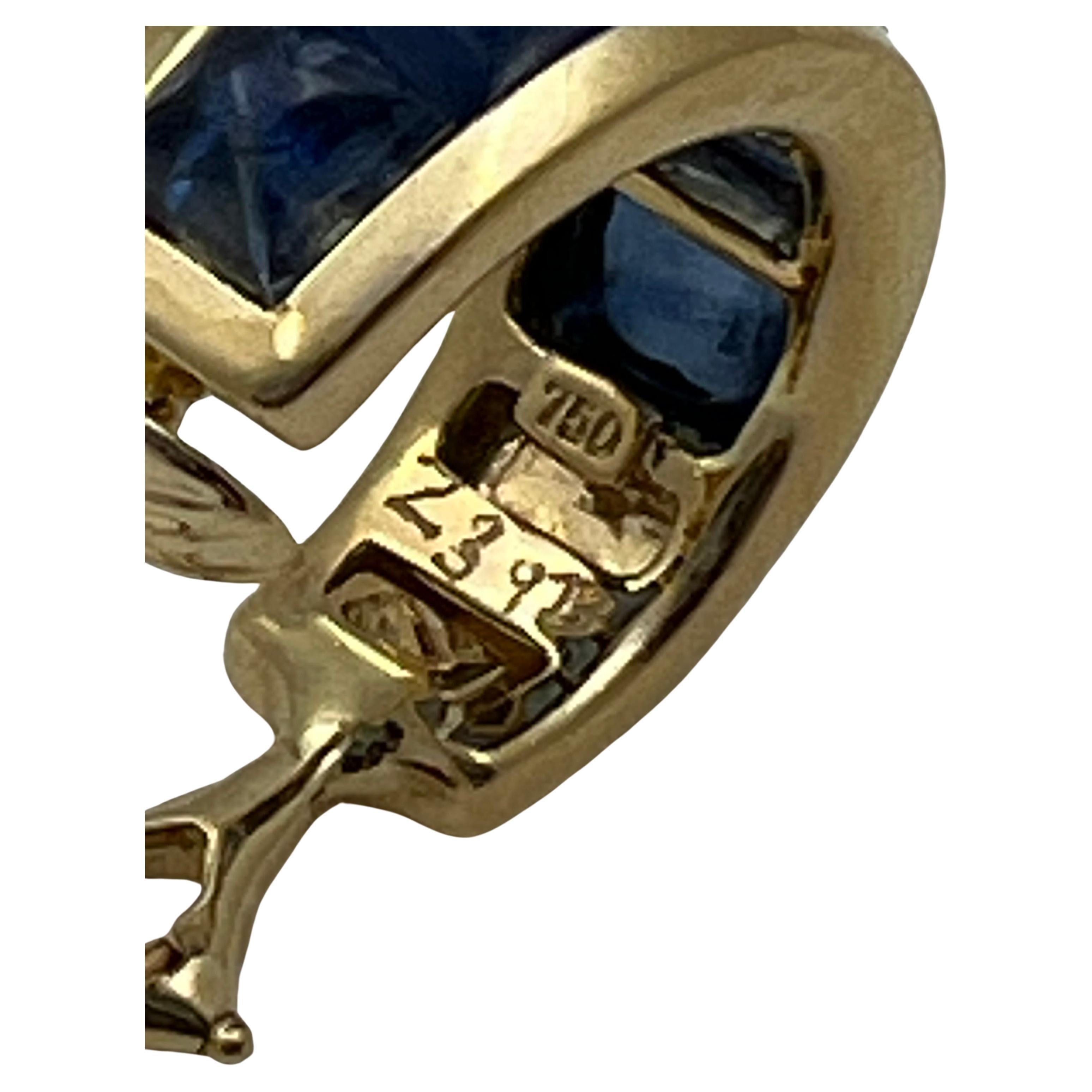 Seaman Schepps Portofino Saphir Goldreifen Ohrringe Damen im Angebot