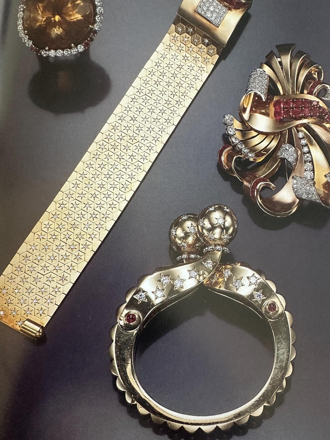 Seaman Schepps Retro Gold, Diamond and Ruby Bangle, Andy Warhol personal For Sale 3