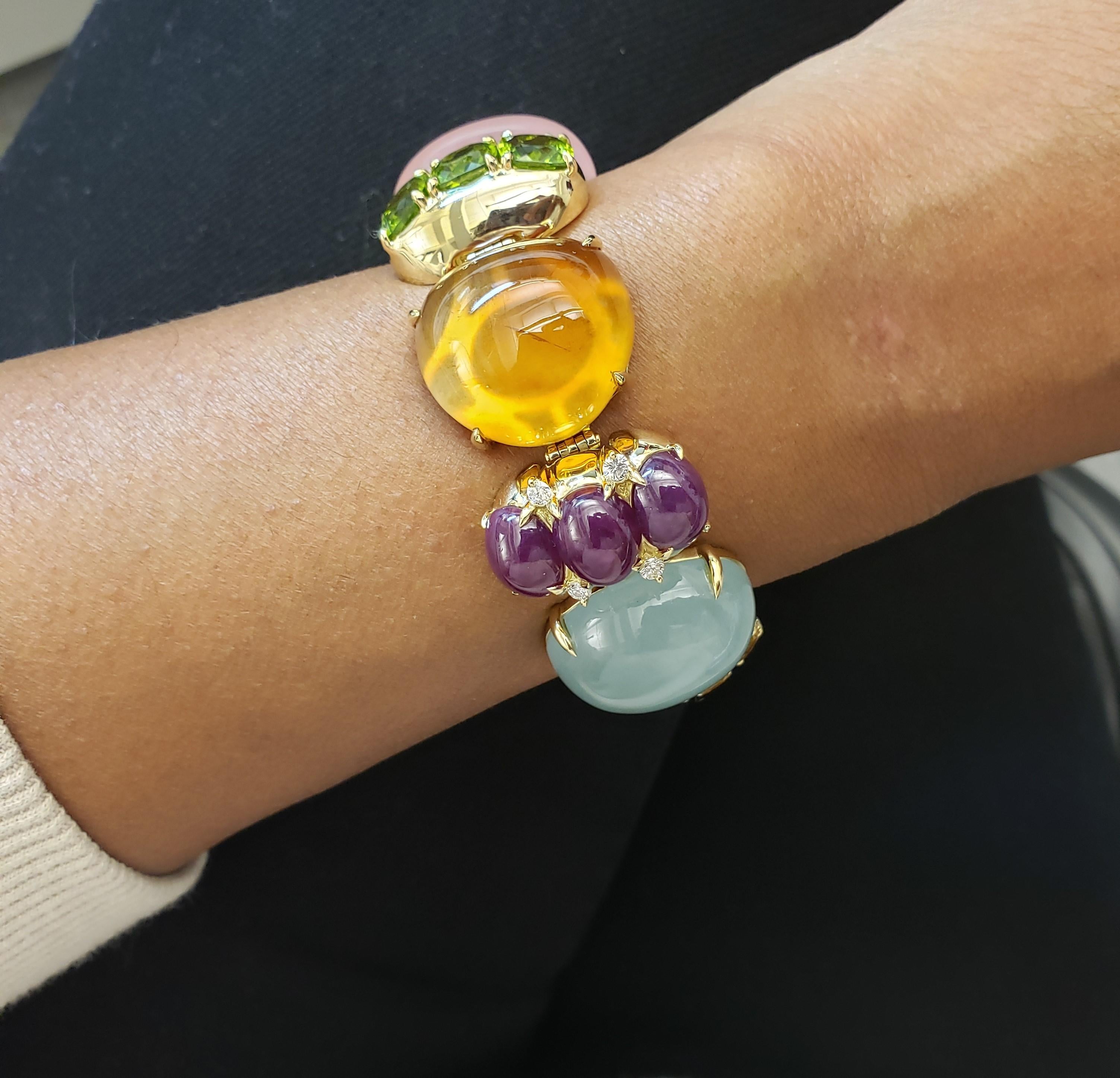 Seaman Schepps 'Rio' Multi-Gemstone and Diamond Bracelet 9